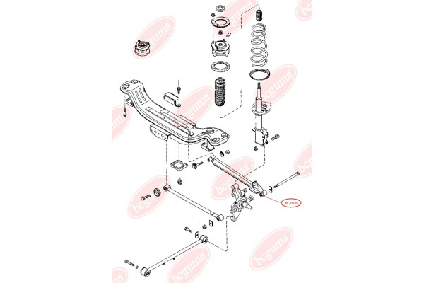 Сайлентблок поперечного рычага задней подвески передний (BC GUMA), GA2A2860XA, GC5J2860X, GC5J28600, GA2A28600A, GA2A-28-60XA, GA2A-28-600A, GC5J-28-60X, GC5J-28-600