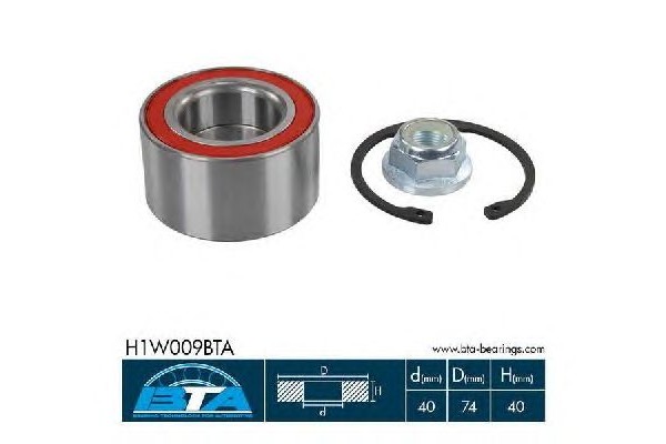 Подшипник передней ступицы (BTA) 40x70x40, AUDI A3, TT SEAT LEON, TOLEDO II SKODA OCTAVIA I VW BORA, GOLF IV, NEW BEETLE 1.4-3.2 09.96-12.10