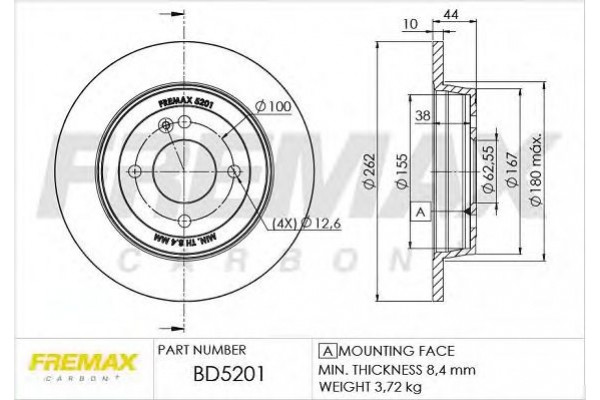 Тормозной диск Premium Black Carbon + FREMAX