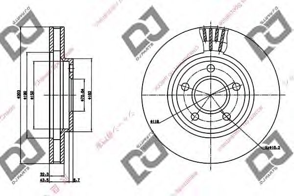 Тормозной диск  DJ PARTS