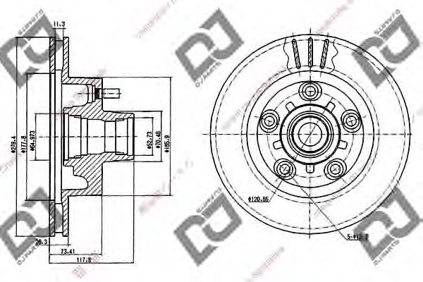 Тормозной диск  DJ PARTS