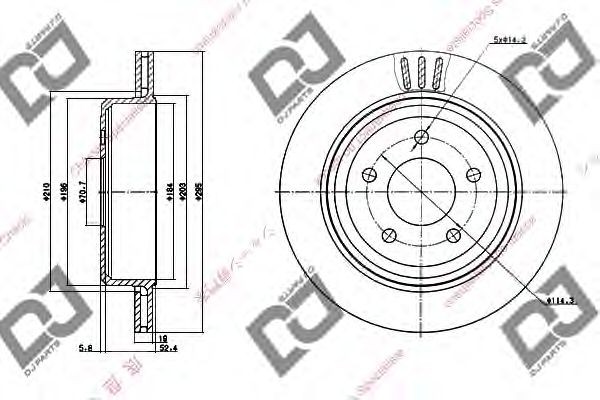 Тормозной диск  DJ PARTS