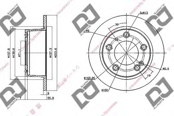 Тормозной диск  DJ PARTS