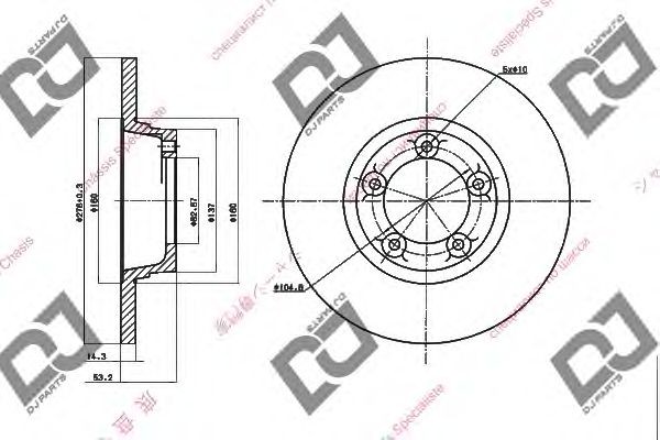 Тормозной диск  DJ PARTS