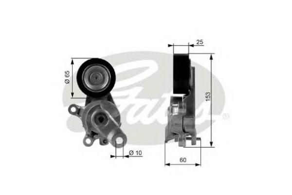 Роликовий модуль натягувача ременя (пр-во GATES) VW Golf V 1.4/1.6,Skoda Octavia
