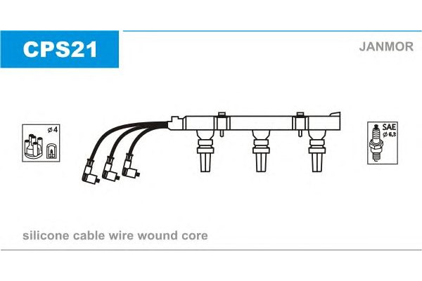 Комплект проводов зажигания  JANMOR