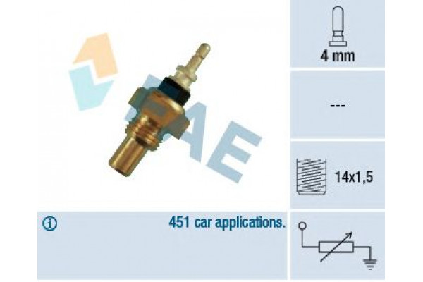 Датчик, температура охлаждающей жидкости(пр-во FAE) Sprinter ОМ601/602/616 (1-фішка)