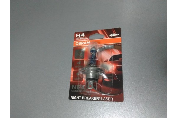 Лампа галогенная H4-12V (пр-во OSRAM Night Breaker Laser) DUO BOX, +150%, 
