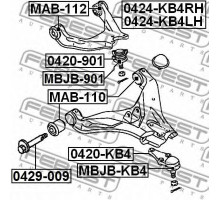 Сайлентблок рычага MITSUBISHI L200 передн. верхн. FEBEST