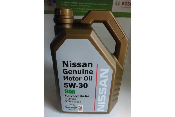 Масло моторное 5W30 Genuine Motor Oil SM (пр-во NISSAN) 4L.