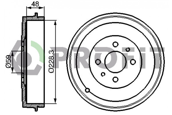 Тормозной барабан 51903659 (пр-во PROFIT) Fiat LINEA