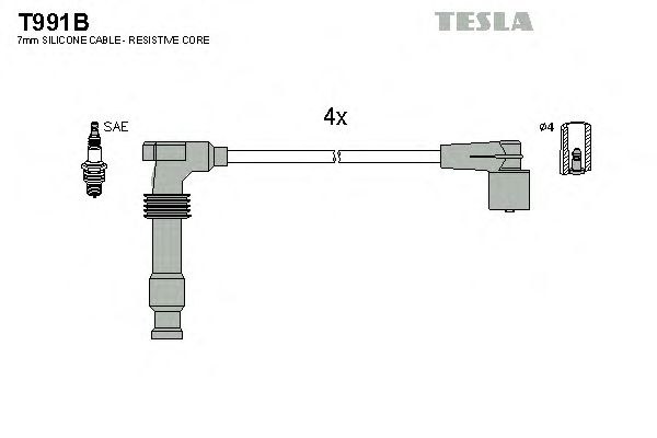 Комплект проводов зажигания alternative TESLA
