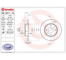 Диск тормозной ВАЗ 2108 передний (пр-во BREMBO)