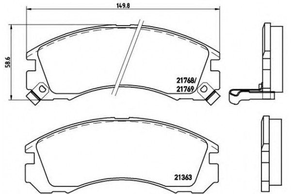 Тормозные колодки передн.BREMBO MITSUBISHI OUTLANDER