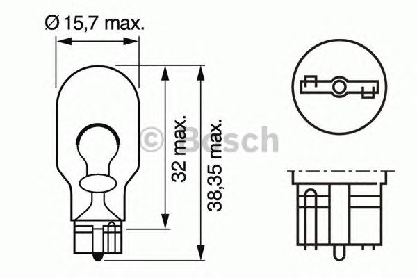 Лампа накаливания 12V 16W W16W PURE LIGHT (пр-во Bosch)