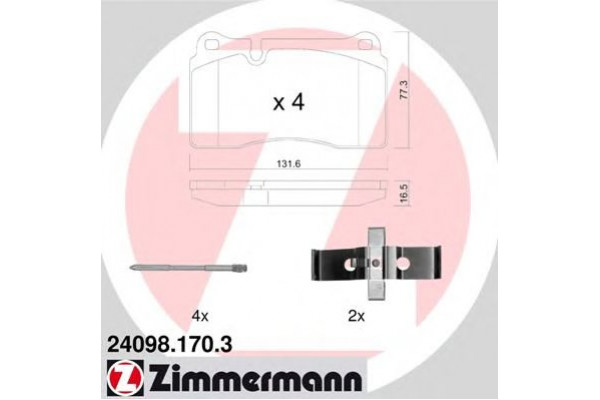 Комплект тормозных колодок передн.ZIMMERMANN VW TOUAREG