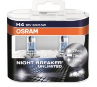 Лампа галогенная NIGHT BREAKER UNLIMITED H4 12V 60/55W P43t (Duo Box) OSRAM