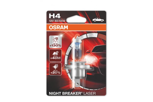 Лампа галогенная NIGHT BREAKER UNLIMITED H4 12V 60/55W P43t блистер OSRAM