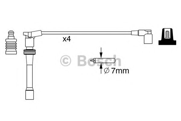 Провод зажигания ВАЗ 2110-2112 (впрыск 16кл.), Калина 21124 (компл.) (пр-во Bosch)