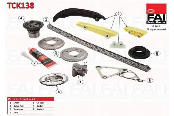 Комплект цели привода распредвала  FAI AutoParts TRANSIT фургон 2.4 TDCi [RWD] 06`-14`	JXFC