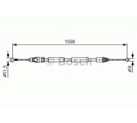 Трос стояночная тормозная система правый L1/L2 1598/1465 (пр-во BOSCH) VIVARO/TRAFIC