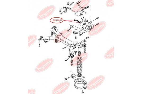 Сайлентблок задней подвески верхнего рычага BCGUMA (необх. кол. 4 шт) MAZDA 6 GG 2002-2008, GJ6A28500D, G26A28500A, G26A28500B, GJ6A28500D, GJ6A-28-500D, GJ6A-28-500D, G26A-28-500A, G26A-28-500B